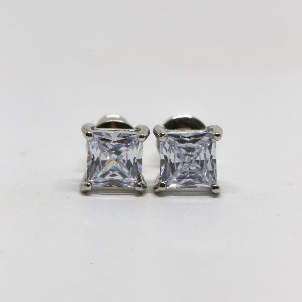 18k Gold Dipped Princess White Topaz Earrings 45$